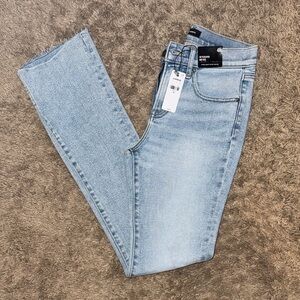 Express Women's Skyscraper Mid Rise Light Blue Jeans Size 4